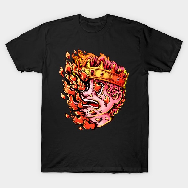 Burning King T-Shirt by Villainmazk